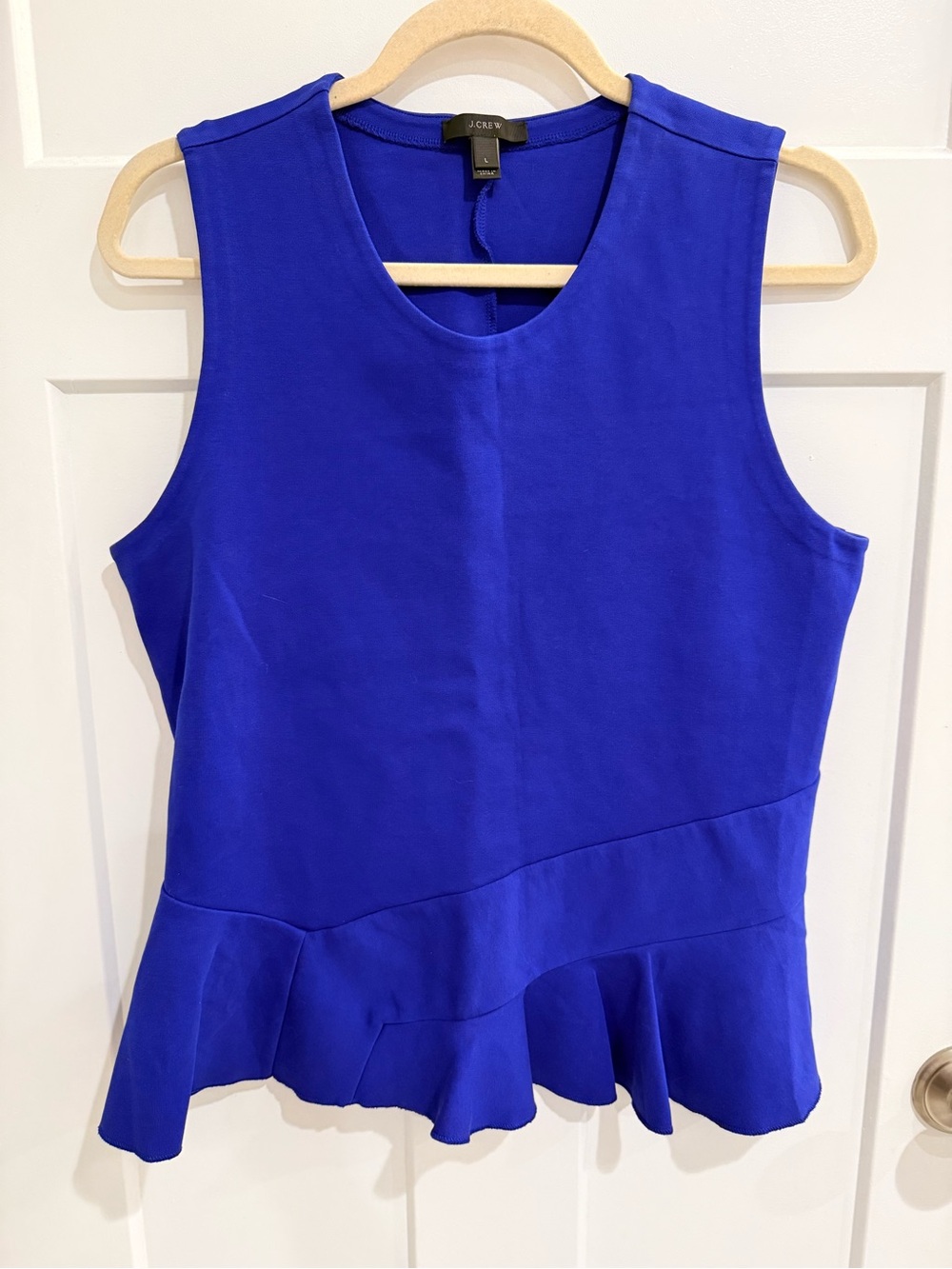 J. Crew Royal Blue Sleeveless Peplum Tank